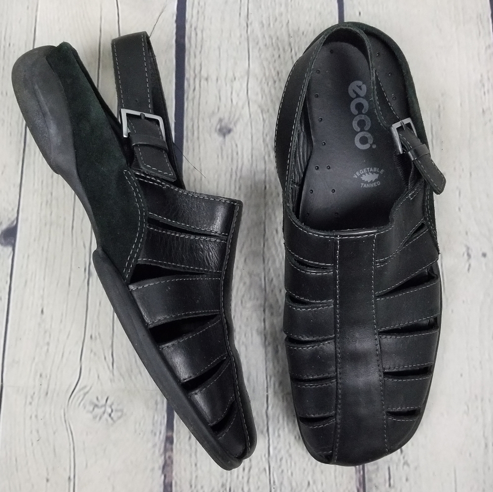 ECCO | leather gladiator slingback flat sandals